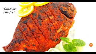 Pomfret tandoori  how to grill whole fish at home  Fish tandoori in oven with easy steps [upl. by Puritan357]