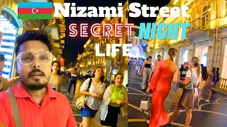 Nizami Street Baku🇦🇿Azerbaijan Night Walking Tour amp Views  Dos and Donts  Hindi downtown Baku [upl. by Barney]