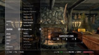 Skyrim How to get Kahvozeins Fang COLLECTS DRAGON HEARTSCALES Unique WeaponsArmor 23 [upl. by Gessner]