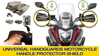 UNIVERSAL HANDGUARDS MOTORBIKE HANDLE PROTECTOR SHIELD  UNBOXING amp REVIEW [upl. by Arymat115]