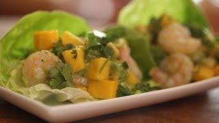 Avocado Mango and Shrimp Salad Recipe  KIN EATS [upl. by Figone]