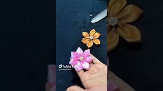 How to make ribbon flowers design ll ribbonwork howtomakeribbonflower ribbondesign [upl. by Einreb603]