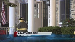 Fire reignites in Cedarburg [upl. by Akiehsal]