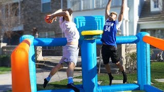 INSANE INFLATABLE BASKETBALL COURT CHALLENGE [upl. by Sigmund]