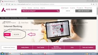 Axis Banking Internet Banking Register Step By Step [upl. by Honorine]