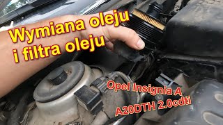 Wymiana oleju silnikowego oraz filtra olejowego Opel Insignia A 20cdti A20DTH [upl. by Aerdnaed586]