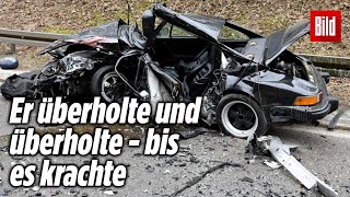 Tödlicher FrontalCrash PorscheFahrer stirbt nach Überholmanöver [upl. by Fabriane]