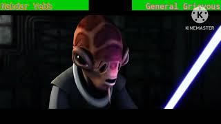 Nahdar Vebb vs General Grievous with healthbars  Grievouss Lair Fight [upl. by Neelak]