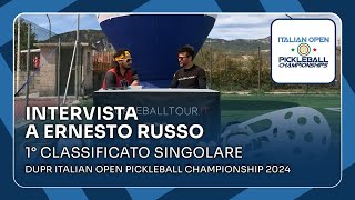 Intervista a Ernesto Russo Campione Singolare Maschile DUPR Italian Open Pickleball Championship [upl. by Alyce]