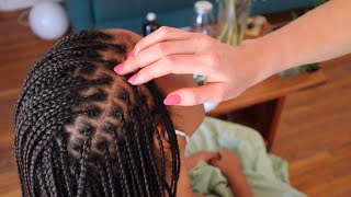 ASMR scalp massage hair play amp greasingoiling braids on Adrianna whisper [upl. by February892]