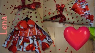 Süßer Strauß 💝 DIY Geschenk Idee zum Geburtstag DIY mit Lena💐 Birthday gift idea 💝 Candy Bouquet DIY [upl. by Birck]