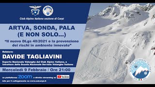 ARTVa SONDA PALA e non solo  Webinar con Davide Tagliavini ENV del Servizio Valanghe Italiano [upl. by Finzer]