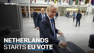 EU elections begin with tight race in Netherlands [upl. by Vetter496]