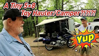 Unbelievable 5×8 Cargo Trailer Conversion CamperToy Hauler You Gotta See This [upl. by Cornwell]