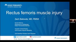 Rectus Femoris Muscle Injury with Dr Zach Bailowitz  AMSSM Sports Ultrasound Case Presentation [upl. by Assed]