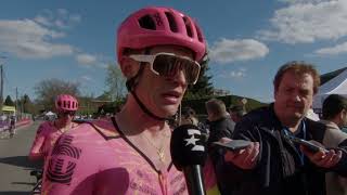 Marijn van den Berg  Interview at the finish  De Brabantse Pijl 2024 [upl. by Leahcimdivad]