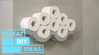 How to make a Toilet Roll Holder  DIY  Great Home Ideas [upl. by Ellemac748]