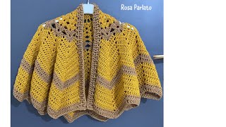 Mantella semplicissima a uncinetto facile 🧶crochet rosaparlato [upl. by Goode]