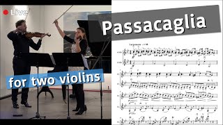 Passacaglia  Händel  Halvorsen VIOLIN DUO sheet music [upl. by Ahsilet]