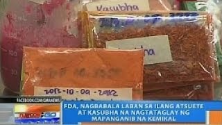 FDA nagbabala laban sa ilang atsuete at kasubha na nagtataglay ng mapanganib na kemikal [upl. by Aynodal]