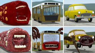 OLD AND NEW UPDATE TRAIN EATER BUS EATER CAR EATER VS ALL TREVOR HENDERSON BATTLE In GMOD [upl. by Arbrab]