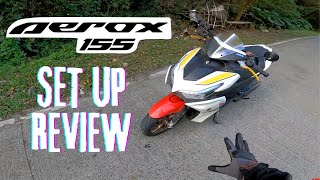 YAMAHA AEROX SET UP 2023 OWNERS REVIEW  JMAC AEROX [upl. by Erehpotsirhc976]