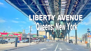 NYC Summer Driving Tour 4K  LIBERTY AVENUE  QUEENS NY [upl. by Ettelrats]