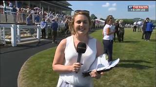 Hayley Moore  At The Races presenter amazingly catches loose horse [upl. by Avilys]