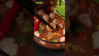 Crunchy amp Savory ASMR Eating Fermented Pickles with Fresh Noodles Shrimp amp Pork [upl. by Ennasus]