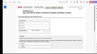 How To Fill Imm00085e Schedule 5 Declaration Of Intent To Reside In Quebec Economic Classes [upl. by Berti205]