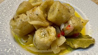 Puerto Rican Guineos en Escabeche  Marinated Green Banana Salad [upl. by Nawoj289]