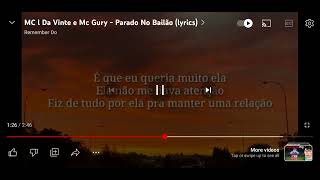 Parado No Bailao lyrics [upl. by Hadria]