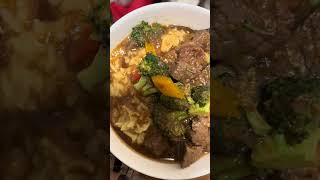 Yellow basmati rice and stir fry beef and broccoli in a bowl food foodie homecook [upl. by Akaenahs]