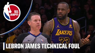 LeBron James gets T’d up arguing nocall vs Nets  NBA on ESPN [upl. by Orme]