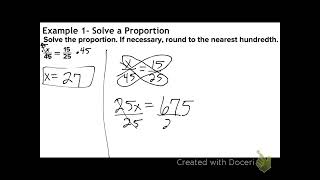 26 Solving Proportions Part 1 Notes 2nd hour [upl. by Laughton]