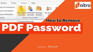 How to Remove Password from PDF File in Nitro Pro  Password Security [upl. by Anyad]