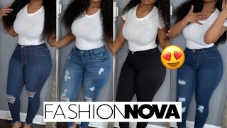 HUGE FASHION NOVA JEANS TRY ON HAUL  Size 7 [upl. by Meredi]