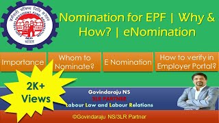 Nomination for EPF  Why amp How  eNomination [upl. by Cram]