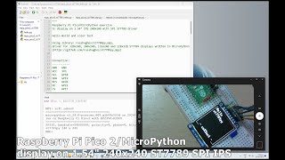 Raspberry Pi Pico 2MicroPython display on 154quot 240x240 ST7789 SPI IPS [upl. by Abrahams]