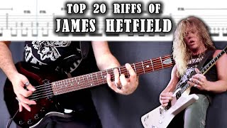 20 Greatest JAMES HETFIELD Guitar Riffs  Tabs [upl. by Abbey13]