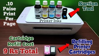 How to refill HP deskjet printer cartridge  प्रिंटर में इंक कैसे भरे  Ink refilling in printerhp [upl. by Ferren]