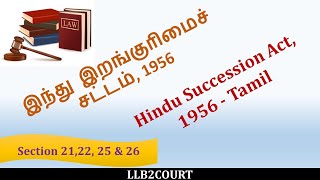 Hindu Succession Act1956  Section 21222526  Tamil [upl. by Baldridge]