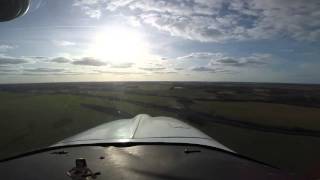 Cockpit View of Grumman AA5 landing at Turweston [upl. by Mccready]