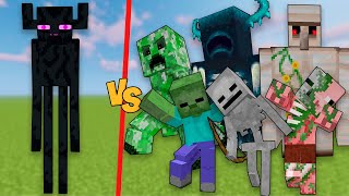 TITAN ENDERMAN vs All Titan mobs in minecraft  Minecraft battle [upl. by Suruat]