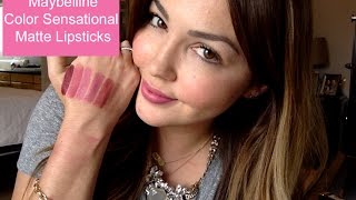 First Impression Review Swatches Maybelline Color Sensational Matte Lipsticks [upl. by Nosaes]