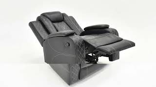 Orion Glider Recliner  Black  Home Furniture Plus Bedding [upl. by Nwahsram]