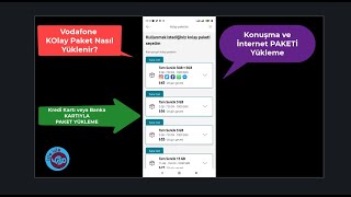 Vodafone Kredi kartıyla Konuşma ve İnterneti kolay paket yükleme [upl. by Ttocs]