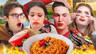 Cambridge Students try Korean Fire Noodles [upl. by Ainerol]