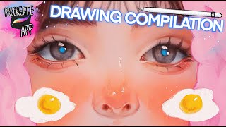 Drawing COMPILATION NOT TUTORIAL just for CHILL Bluesssatan IPAD PROProcreate [upl. by Rede]