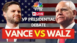 Tim Walz vs JD Vance Debate LIVE US Vice Presidential Debate 2024  Trump Vs Kamala Harris  N18G [upl. by Kellia638]